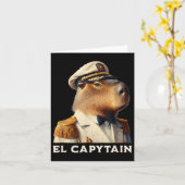 El Capytain Funny Capybara Boot Kapitän Karte (Gelbe Blume)