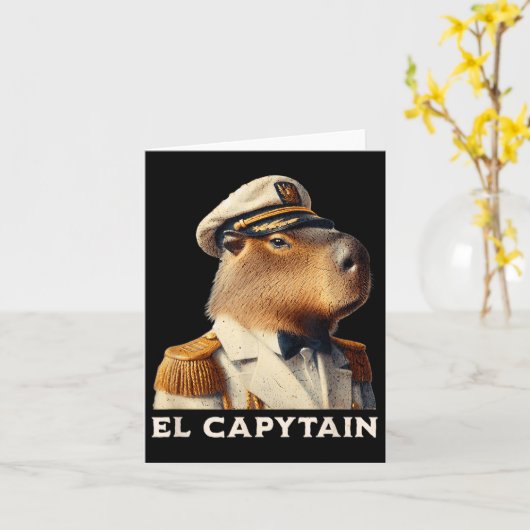El Capytain Funny Capybara Boot Kapitän Karte (Gelbe Blume)