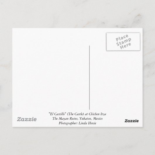 "El Castillo" (Das Schloss von Chichen Itza) Postkarte (Rückseite)