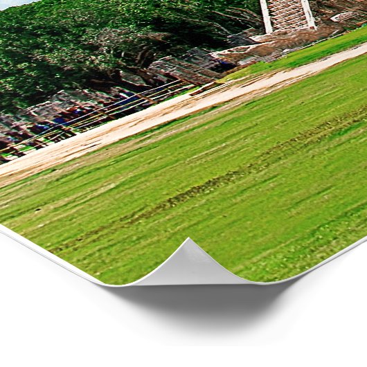 El Castillo in Chichen-Itza Poster (Ecke)