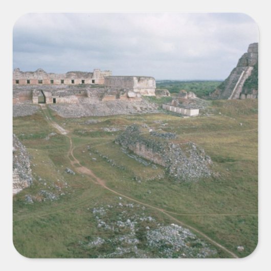 El Castillo und das Nonnenkloster Quadratischer Aufkleber (Vorderseite)