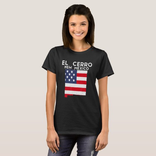 El Cerro USA Staat Amerika Reisen Neu Mexiko T-Shirt (Vorne ganz)