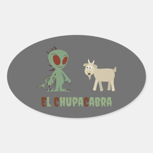 El Chupacabra Ovaler Aufkleber (Vorderseite)