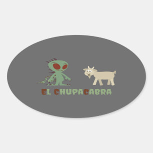 El Chupacabra Ovaler Aufkleber