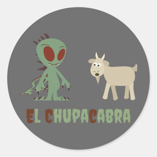 El Chupacabra Runder Aufkleber (Vorderseite)