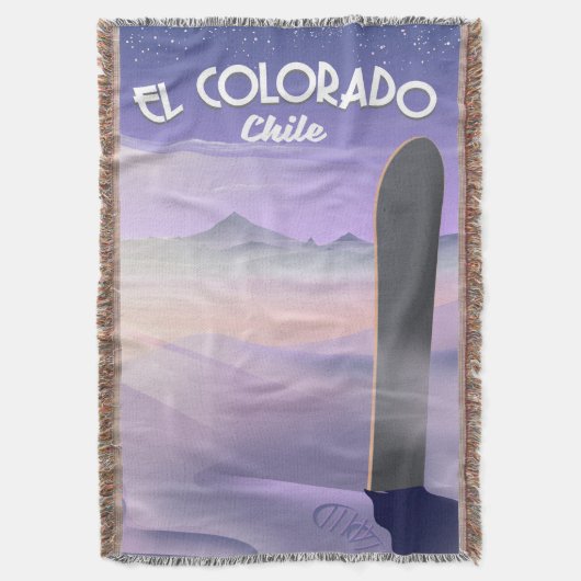 El Colorado Chile Snowboarden Reiseplakat Decke (Vorderseite Vertikal)