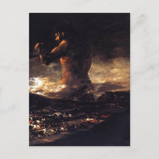 El coloso (1808-1812), Francisco de Goya. Öl auf c Postkarte (Vorderseite)