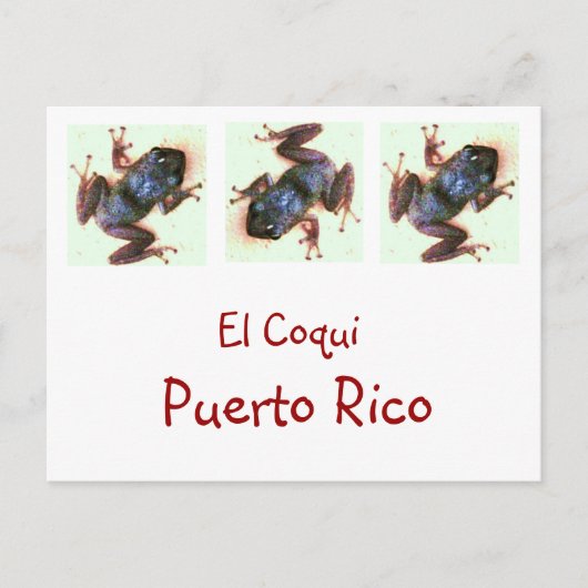 El Coqui Puerto Rico Post Card Postkarte (Vorderseite)
