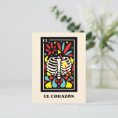 El Corazon Tarot im mexikanischen Stil Postkarte (Stehend Vorderseite)