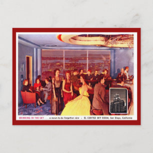 El Cortez Sky Room, San Diego Vintage Postkarte