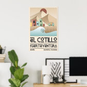 El Cotillo Surf Poster Reise Kunst mit Welle (Heimbüro)