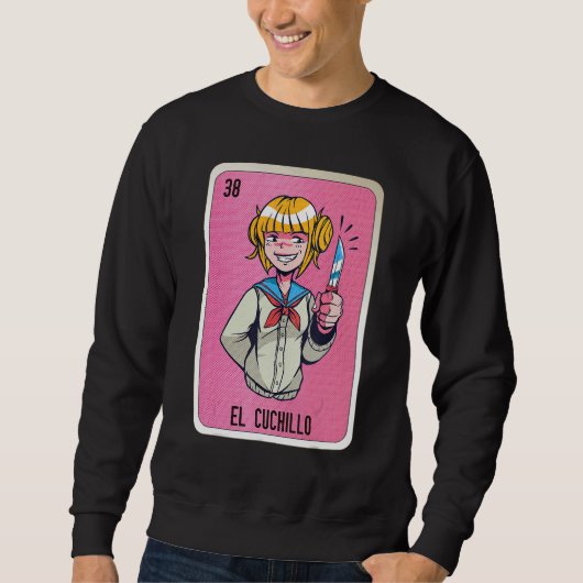 El Cuchillo Mexican Slang Lottery Bingo Cards Sweatshirt (Vorderseite)