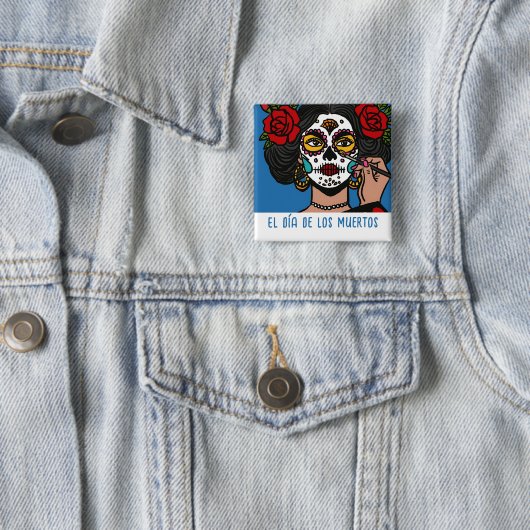 El día de Los Muertos Button (Beispiel)