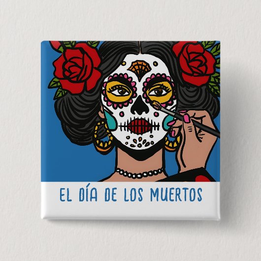 El día de Los Muertos Button (Vorderseite)