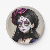 el Día de los Muertos - Schöne Frau Pappteller (Vorderseite)