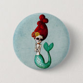 El Dia de Muertos Mermaid Button (Vorderseite)