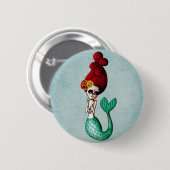 El Dia de Muertos Mermaid Button (Vorne & Hinten)