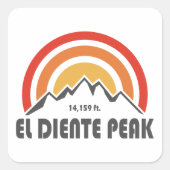 El Diente Peak Quadratischer Aufkleber (Vorderseite)