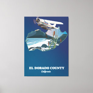 El Dorado Landkreis Kalifornien Karte Leinwanddruck