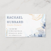 el Einfache Minimalistische florale Berufliche Visitenkarte (Vorderseite)