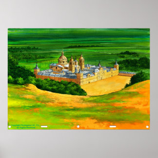 El Escorial, wie von Monte Abantos aus gesehen Poster