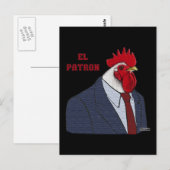 El Gallo Patron Postkarte (Vorne/Hinten)