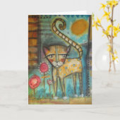 EL gato 12x18 Karte (Gelbe Blume)