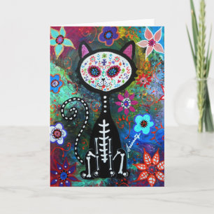El Gato Cat Dia de los Muertos von Prisarts Karte