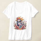El Gato Catrina: Eine Feline Dia de los Muertos Fu T-Shirt (Ablage )