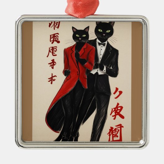 El Gato Der argentinische Tango Maestro Ornament Aus Metall (Vorne)