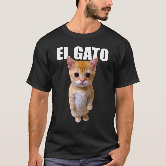 El Gato Meme Sad Cutting Cat Munchkin Kitty Meme T T-Shirt (Vorderseite)