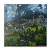 El Greco-Ansicht von Toledo-Fliese Fliese (Vorderseite)