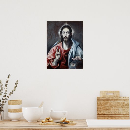 El Greco Christ Blessing The Saviour of the World Poster (Küche)