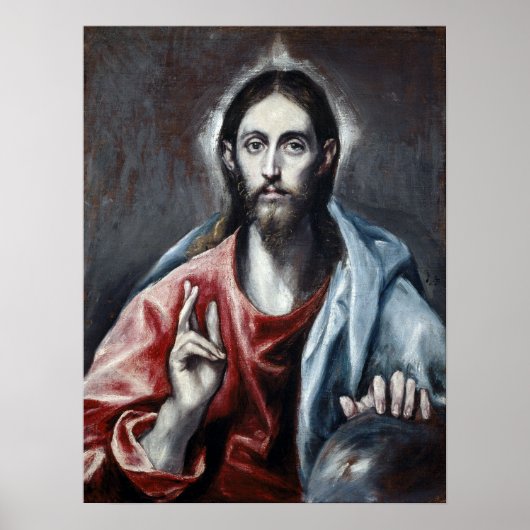 El Greco Christ Blessing The Saviour of the World Poster (Vorne)