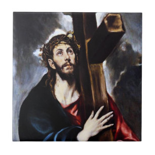 El Greco Christ, der die Kreuzkeile trägt Fliese