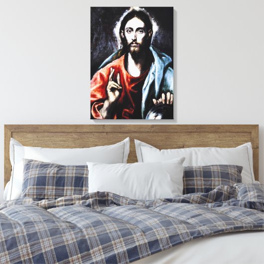 El Greco Christ Segen Leinwand Wrap (Insitu (Schlafzimmer))