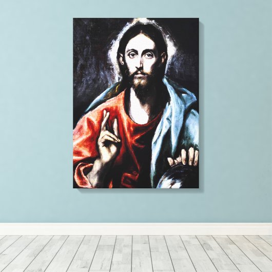 El Greco Christ Segen Leinwand Wrap (Insitu (Holzboden))