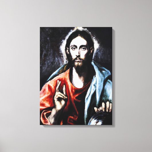 El Greco Christ Segen Leinwand Wrap (Vorderseite)