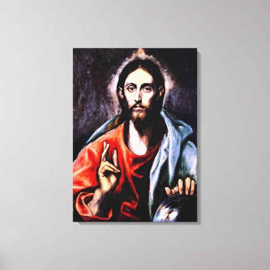 El Greco - Christus als Erlöser, Kunstportrait Leinwanddruck (Vorderseite)