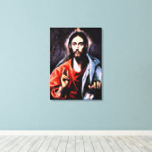 El Greco - Christus als Erlöser, Kunstportrait Leinwanddruck (Insitu (Holzboden))
