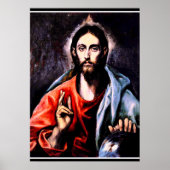El Greco - Christus als Erlöser, Kunstportrait Poster (Vorne)