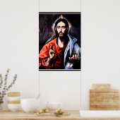 El Greco - Christus als Erlöser, Kunstportrait Poster (Küche)