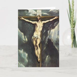 El Greco Christus auf der Cross Grußkarte Feiertagskarte
