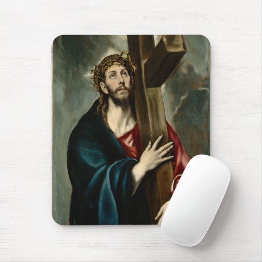 El Greco - Christus, der das Kreuz führt Mousepad (Mit Mouse)