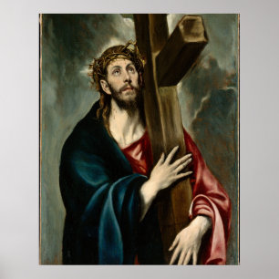 El Greco - Christus, der das Kreuz führt Poster