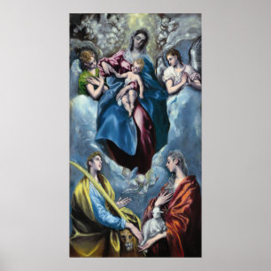 El Greco Madonna und Kind mit Heiligem Martina und Poster