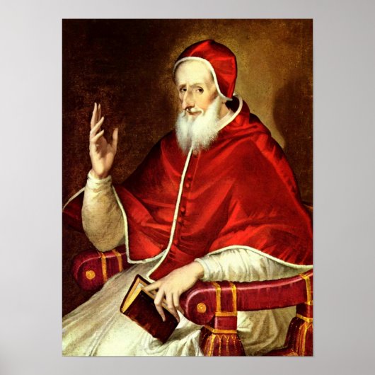 El Greco - Portrait des Papstes Pius V Poster (Vorne)