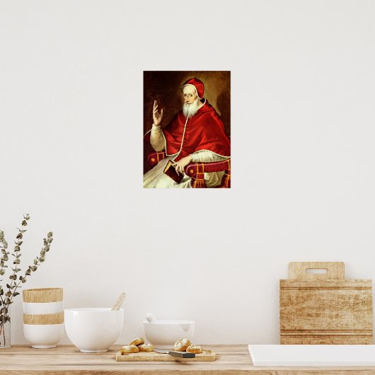 El Greco - Portrait des Papstes Pius V Poster (Küche)