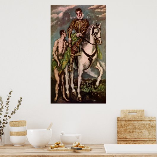 El Greco's Saint Martin und der Beggar, ca. 1600 Poster (Küche)