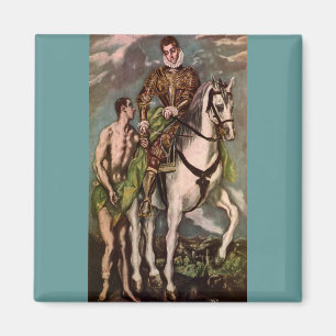 El Grecos St Martin und der Bettler, circa 1600 Magnet